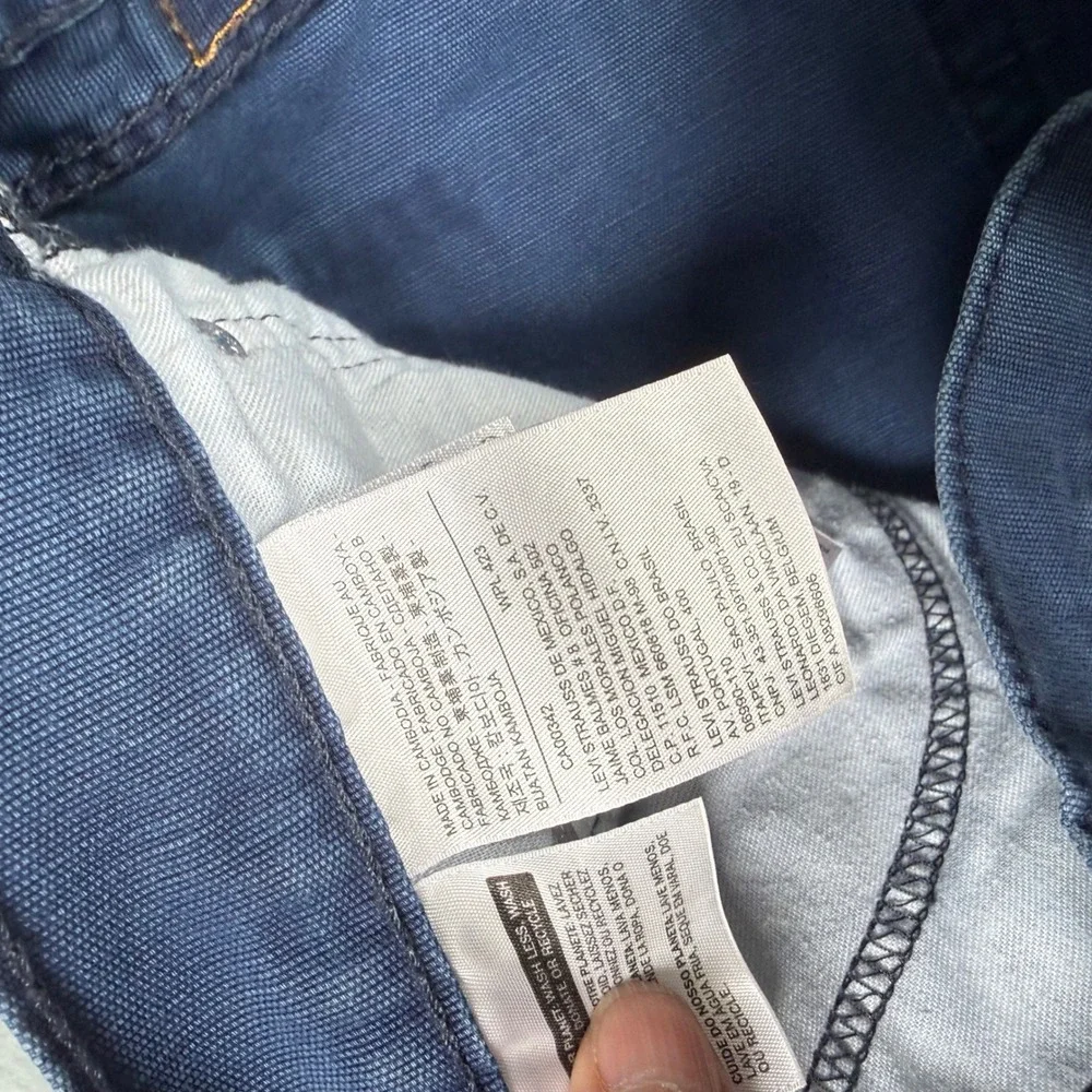 Levis 514 Straight Fit Blue Cotton Canvas Pants Mens 33x30 Preppy Blokecore